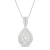 Thumbnail Image 1 of 1 CT. T.W. Pear Multi-Diamond Frame Drop Pendant in 10K White Gold