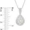 Thumbnail Image 3 of 1 CT. T.W. Pear Multi-Diamond Frame Drop Pendant in 10K White Gold