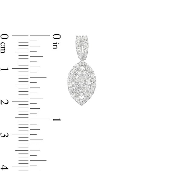 1 CT. T.w. Marquise Multi-Diamond Frame Drop Earrings in 10K White Gold