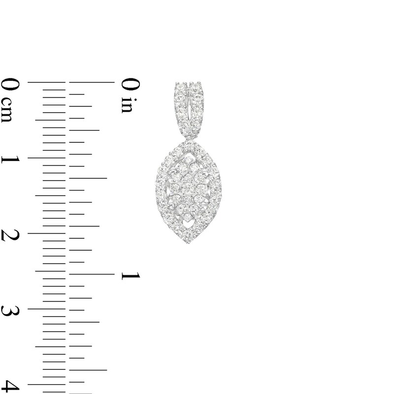 Main Image 3 of 1 CT. T.W. Marquise Multi-Diamond Frame Drop Earrings in 10K White Gold