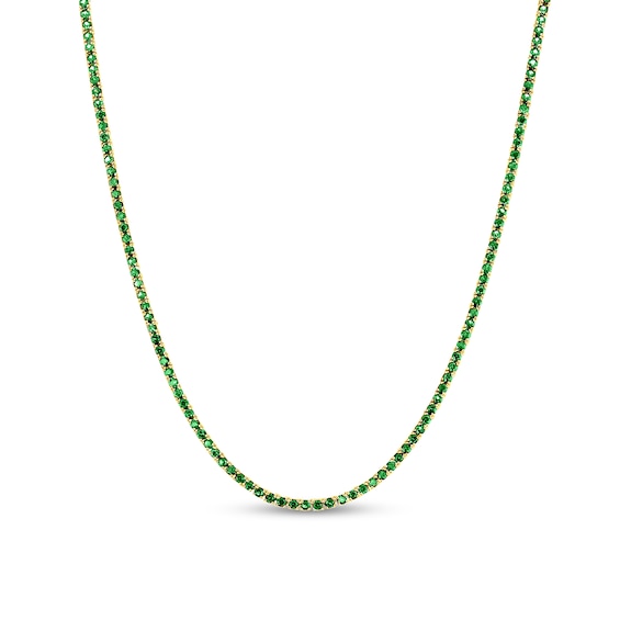 Emerald Tennis Necklace in 14K Gold - 17"