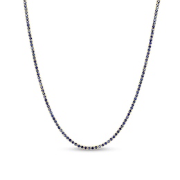 Blue Sapphire Tennis Necklace in 14K Gold - 17"