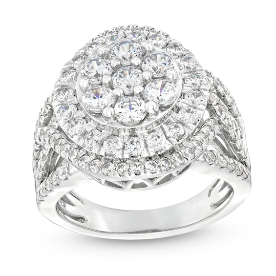 2 CT. T.w. Certified Multi Lab-Grown Diamond Tiered Frame Ring in 14K White Gold (F/Si2)