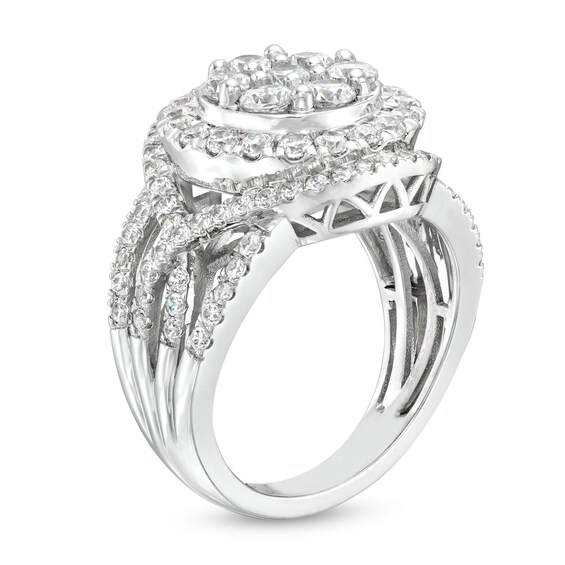 2 CT. T.w. Certified Multi Lab-Grown Diamond Tiered Frame Ring in 14K White Gold (F/Si2)