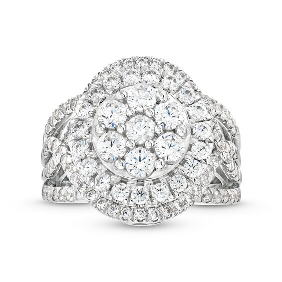 2 CT. T.w. Certified Multi Lab-Grown Diamond Tiered Frame Ring in 14K White Gold (F/Si2)