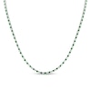 Thumbnail Image 1 of Emerald and 3.91 CT. T.W. Diamond Alternating Tennis Necklace in 14K White Gold