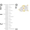 Thumbnail Image 2 of 2 CT. T.W. Pear-Shaped and Emerald-Cut Diamond Toi et Moi Stud Earrings in 14K Gold