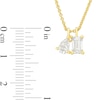 Thumbnail Image 3 of 1 CT. T.W. Pear-Shaped and Emerald-Cut Diamond Toi et Moi Pendant in 14K Gold