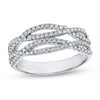 Thumbnail Image 0 of 3/8 CT. T.W. Diamond Multi-Row Criss-Cross Open Shank Ring in 10K White Gold