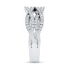 Thumbnail Image 1 of 3/8 CT. T.W. Diamond Multi-Row Criss-Cross Open Shank Ring in 10K White Gold
