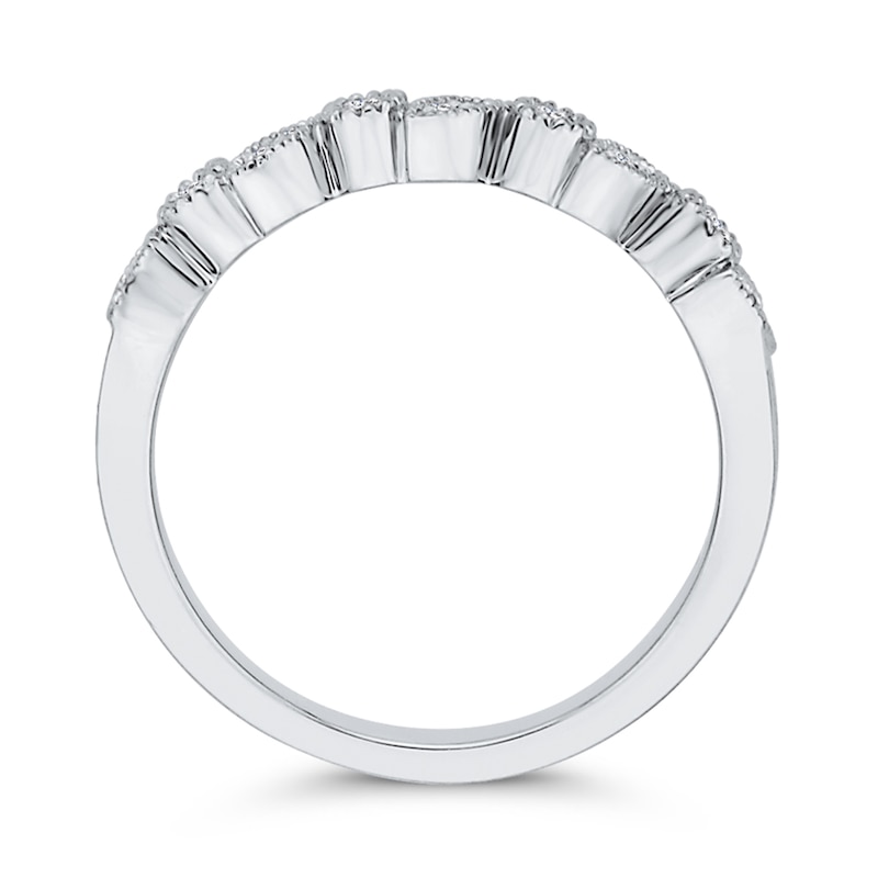 Main Image 2 of 1/10 CT. T.W. Marquise Multi-Diamond Vintage-Style Band in 10K White Gold