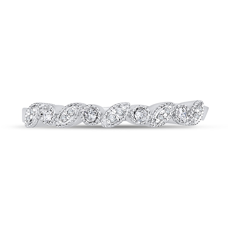 Main Image 3 of 1/10 CT. T.W. Marquise Multi-Diamond Vintage-Style Band in 10K White Gold