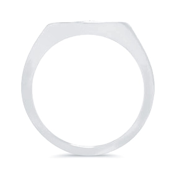 Diamond Accent Infinity Oval-Shaped Signet Ring in 10K White Gold