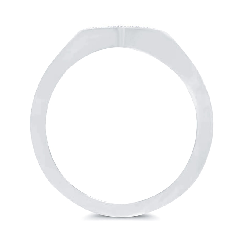 Main Image 4 of Diamond Accent Heart-Shaped Signet Ring in 10K White Gold