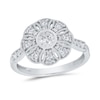 Thumbnail Image 1 of 3/8 CT. T.W. Diamond Vintage-Style Flower Ring in 10K White Gold
