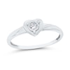 Thumbnail Image 1 of 1/15 CT. Diamond Solitaire Stampato Heart Ring in 10K White Gold