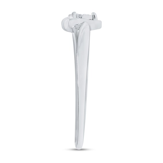 1/15 CT. Diamond Solitaire Stampato Heart Ring in 10K White Gold