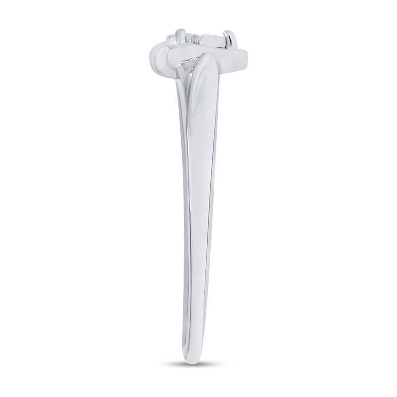 Main Image 2 of 1/15 CT. Diamond Solitaire Stampato Heart Ring in 10K White Gold