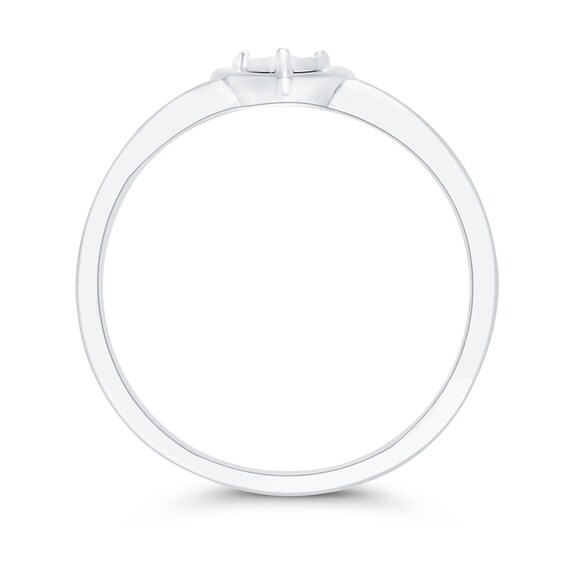 1/15 CT. Diamond Solitaire Stampato Heart Ring in 10K White Gold