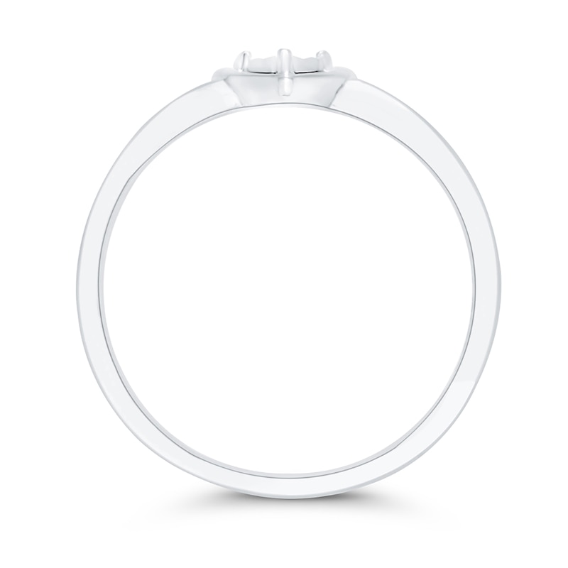 Main Image 3 of 1/15 CT. Diamond Solitaire Stampato Heart Ring in 10K White Gold