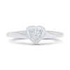 Thumbnail Image 4 of 1/15 CT. Diamond Solitaire Stampato Heart Ring in 10K White Gold