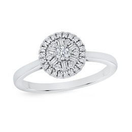 1/3 CT. T.W. Multi-Diamond Frame Ring in 10K White Gold