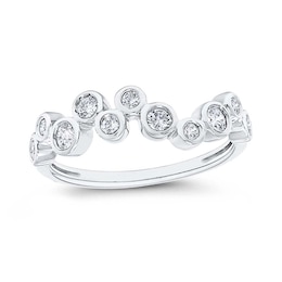 1/3 CT. T.W. Diamond Bubbles Ring in 10K White Gold