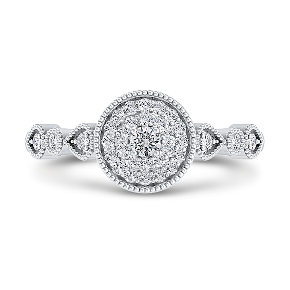 1/5 CT. T.w. Multi-Diamond Art Deco Vintage-Style Ring in 10K White Gold