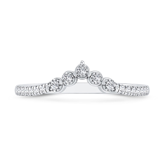 1/15 CT. T.w. Diamond Miracle "V" Ring in 10K White Gold