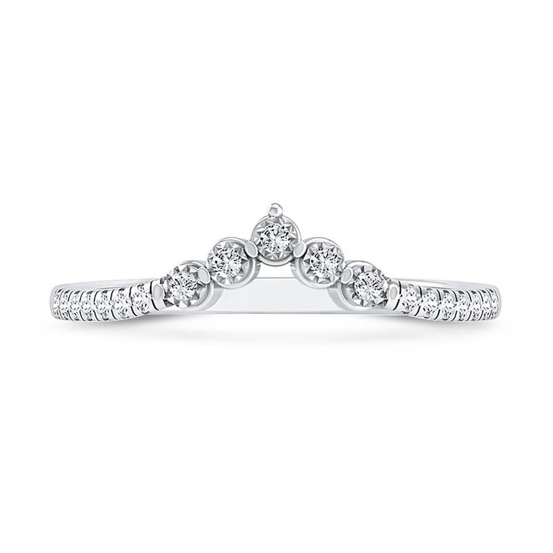 Main Image 1 of 1/15 CT. T.W. Diamond Miracle "V" Ring in 10K White Gold