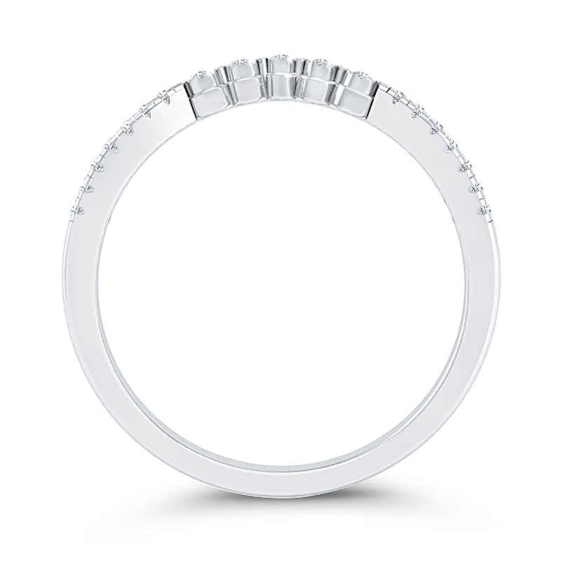 Main Image 3 of 1/15 CT. T.W. Diamond Miracle "V" Ring in 10K White Gold