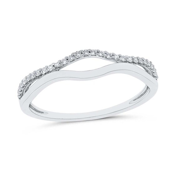 1/10 CT. T.w. Diamond Open Wave Ring in 10K White Gold