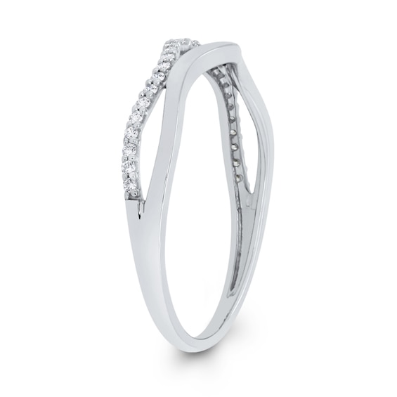1/10 CT. T.w. Diamond Open Wave Ring in 10K White Gold