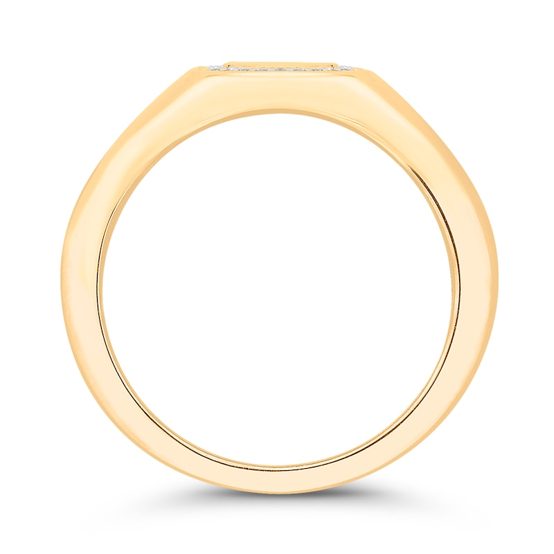Main Image 3 of Diamond Accent Signet Ring in 10K Gold