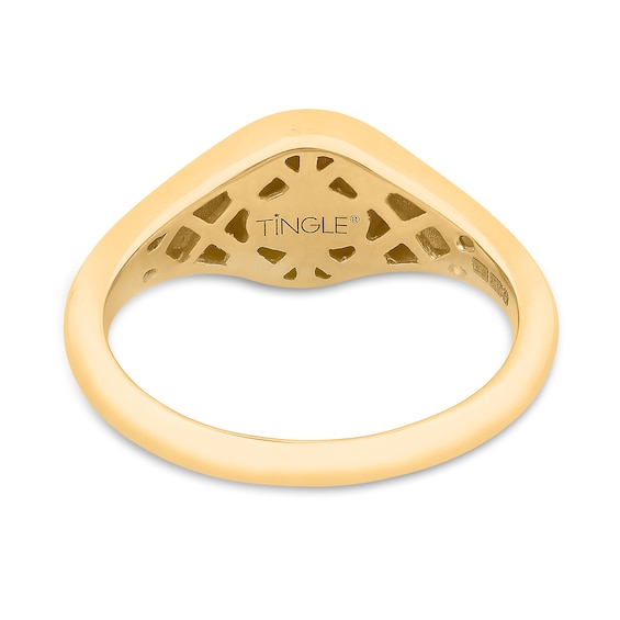 Diamond Accent Solitaire North Star Signet Ring in 10K Gold