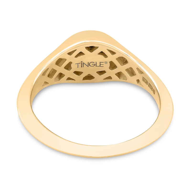 Main Image 4 of 1/20 CT. T.W. Oval Multi-Diamond Signet Ring in 10K Gold