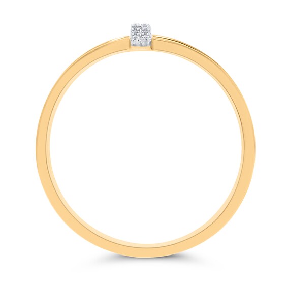 Diamond Accent Linear Bar Split Shank Ring in 10K Gold