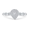 Thumbnail Image 4 of 1/5 CT. T.W. Pear Multi-Diamond Art Deco Vintage-Style Ring in 10K White Gold