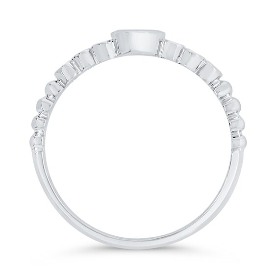 1/10 CT. T.w. Diamond Bezel Seven-Stone Promise Ring in 10K White Gold