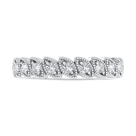 1/5 CT. T.w. Diamond Marquise Slant Vintage-Style Band in 10K White Gold
