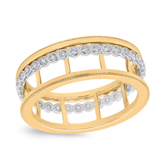 1/4 CT. T.w. Diamond Bubbles Open Barrel Ring in 10K Gold