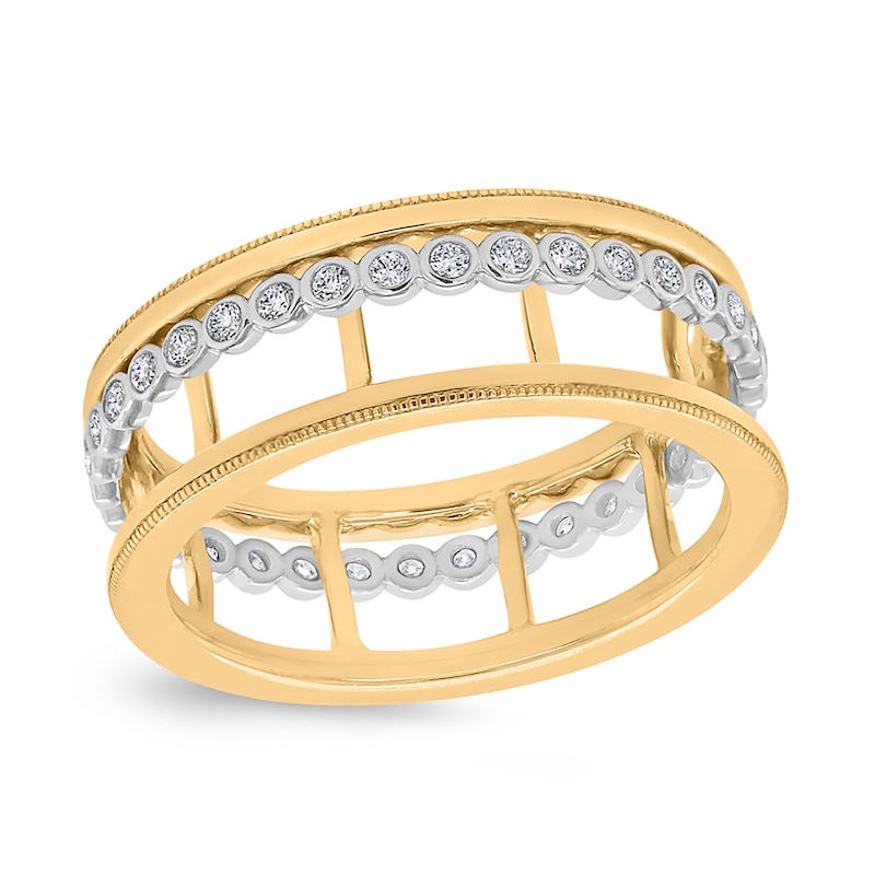 Main Image 1 of 1/4 CT. T.W. Diamond Bubbles Open Barrel Ring in 10K Gold