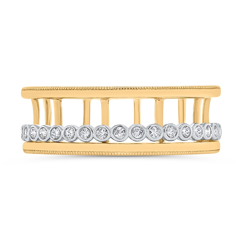 Main Image 3 of 1/4 CT. T.W. Diamond Bubbles Open Barrel Ring in 10K Gold
