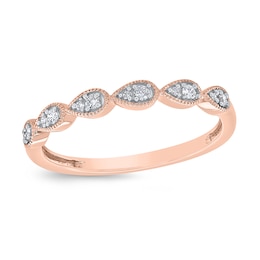 1/10 CT. T.W. Pear Multi-Diamond Vintage-Style Ring in 10K Rose Gold