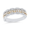 Thumbnail Image 1 of 3/8 CT. T.W. Marquise Multi-Diamond Triple Row Stacked Ring in 10K Two-Tone Gold