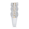 Thumbnail Image 2 of 3/8 CT. T.W. Marquise Multi-Diamond Triple Row Stacked Ring in 10K Two-Tone Gold