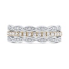 Thumbnail Image 3 of 3/8 CT. T.W. Marquise Multi-Diamond Triple Row Stacked Ring in 10K Two-Tone Gold
