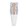 Thumbnail Image 2 of 3/8 CT. T.W. Diamond Multi-Row Stacked Ring in 10K Two-Tone Gold
