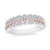 Thumbnail Image 1 of 1/2 CT. T.W. Diamond Art Deco Multi-Row Stacked Ring in 10K Two-Tone Gold