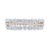 Thumbnail Image 4 of 1/2 CT. T.W. Diamond Art Deco Multi-Row Stacked Ring in 10K Two-Tone Gold